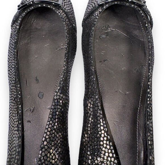 Calvin Klein Lilian Pebbled Black Metallic Flats Women's 8.5W - Picture 12 of 12